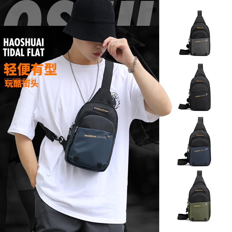 New outdoor men's chest bag, sports multi-functional crossbody bag, chest bag, casual crossbody bag, fishing travel bag details Picture