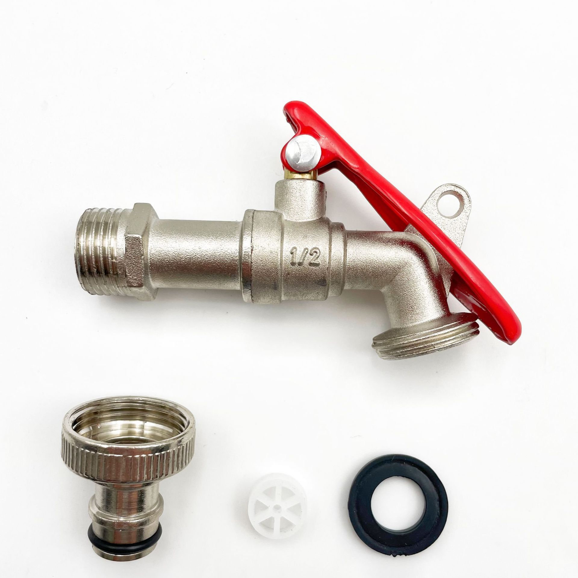 1/2*3/4 lockable zinc alloy faucet, outdoor garden washing machine faucet, 4-inch anti-theft faucet, cross-border details Picture