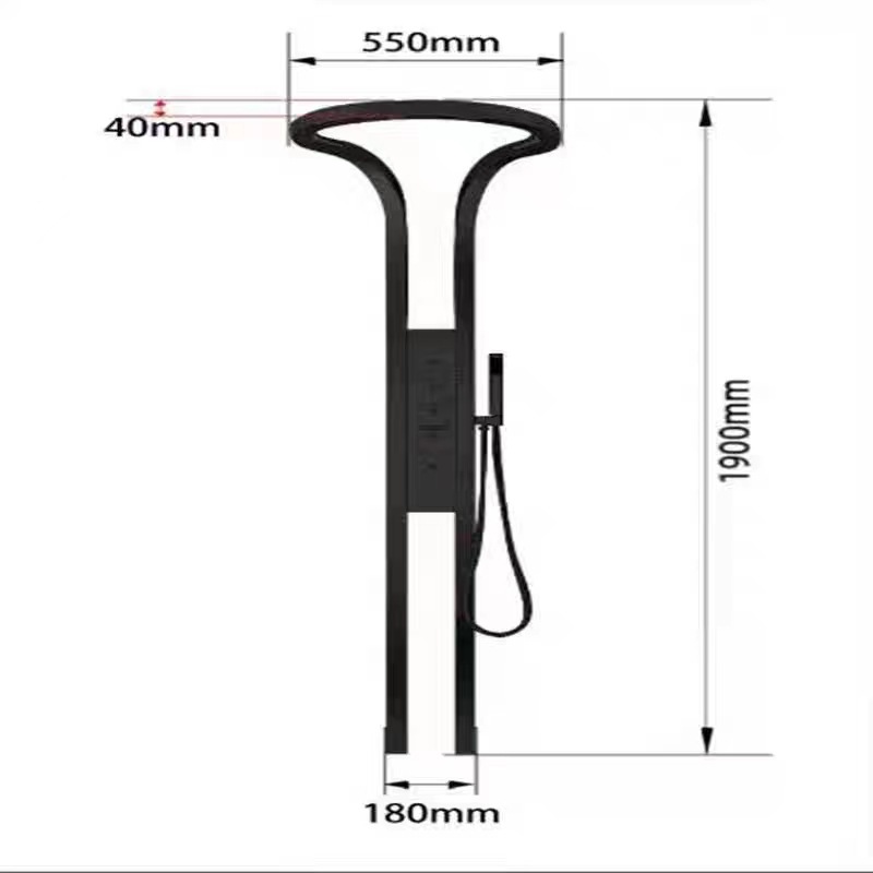 German bathroom high-end shower head set, household pure copper wall-mounted large waterfall rotating multi-functional pressurized shower set Item Picture