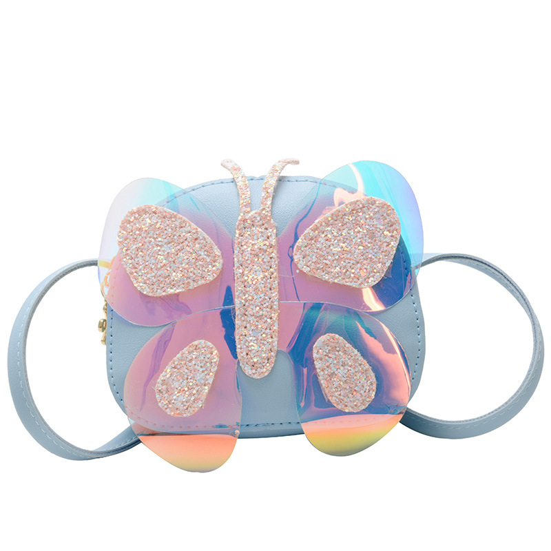 2020 New children's cute butterfly-shaped, stylish and fashionable accessories for loose change, single-shoulder crossbody fashionable small bag Item Picture