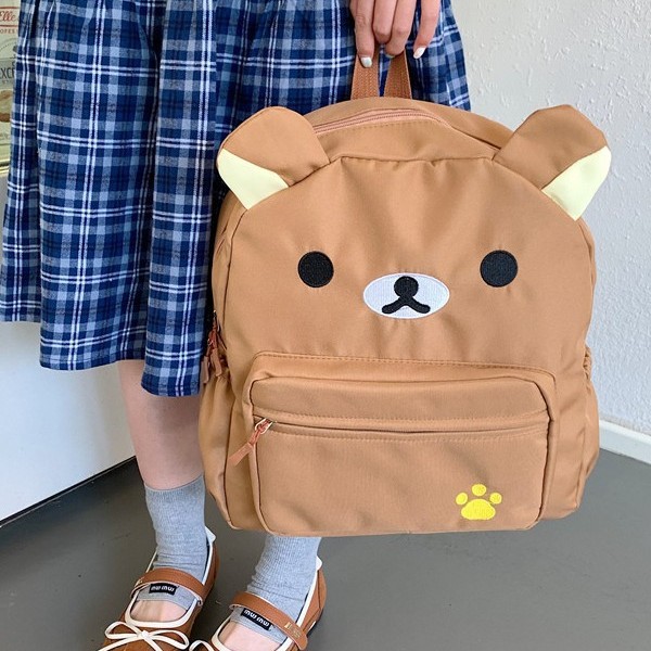 2025 New cute canvas brown milk white large-capacity versatile student soft girl backpack for casual wear Application Scenario