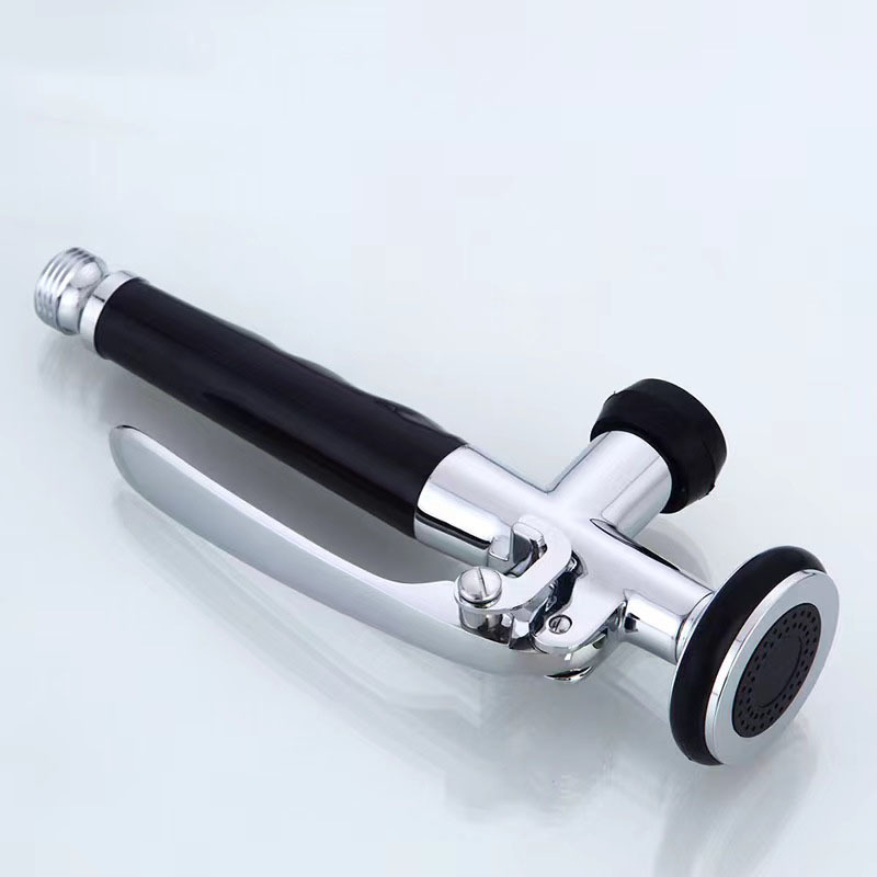 Copper-electroplated small flower sprinkler nozzle, hand-held press-type spray gun head, water outlet spring vegetable basin, pull-out faucet, pressure-increasing nozzle details Picture