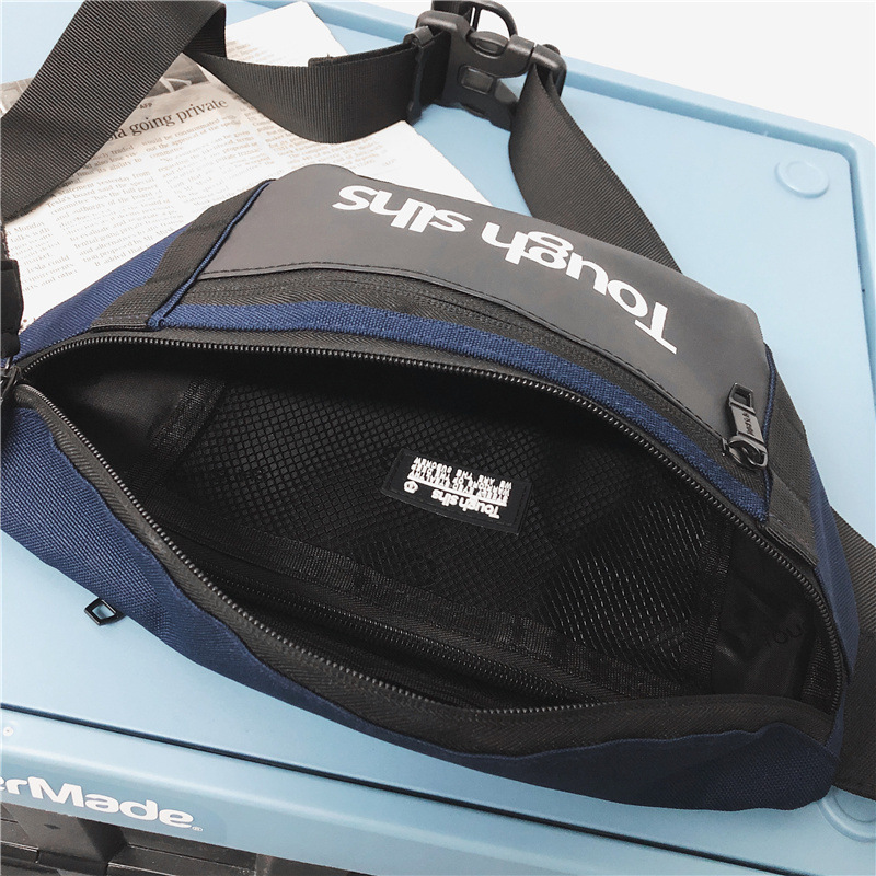 Wholesale of new men's and women's trendy waist bags, outdoor laser reflective chest bags, fashionable street crossbody bags and sports waist bags Specification drawing