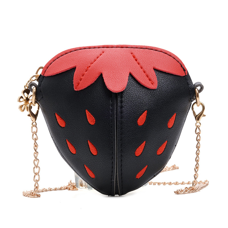 Children's bags, strawberry chain crossbody bags, cute babies, little girls, coin purges, mini accessories, fruit backpacks, trend Item Picture