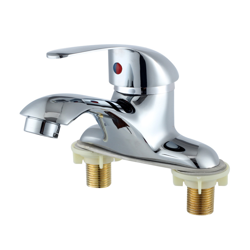 All-copper bathroom sink, washbasin, washbasin, double-hole hot and cold water faucet, bathroom mixing valve, two-in-one for household use Item Picture