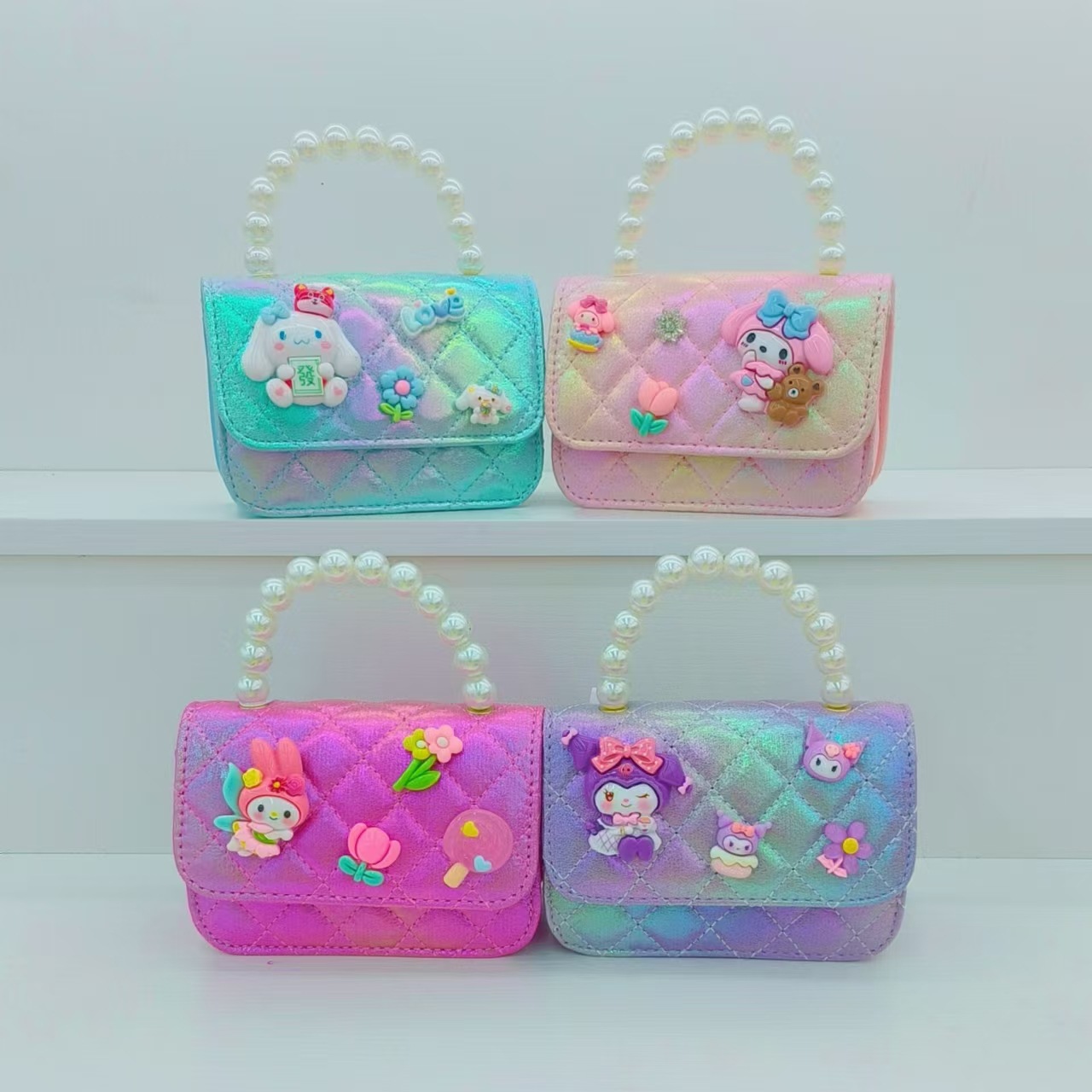 Melody Pearl handbag, crossbody accessory bag, Kuromi children's princess bag, girls' Lucky money bag, small square bag Application Scenario
