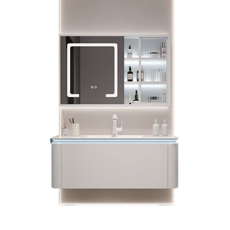 Simple bathroom, rounded corner ceramic integrated basin, washbasin, smart bathroom cabinet, combined bathroom, washbasin, washbasin Item Picture