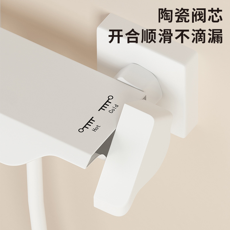 All-copper simple shower head set, bathroom, household white gun gray shower, overhead spray, hotel bathroom pressurized wholesale Specification drawing