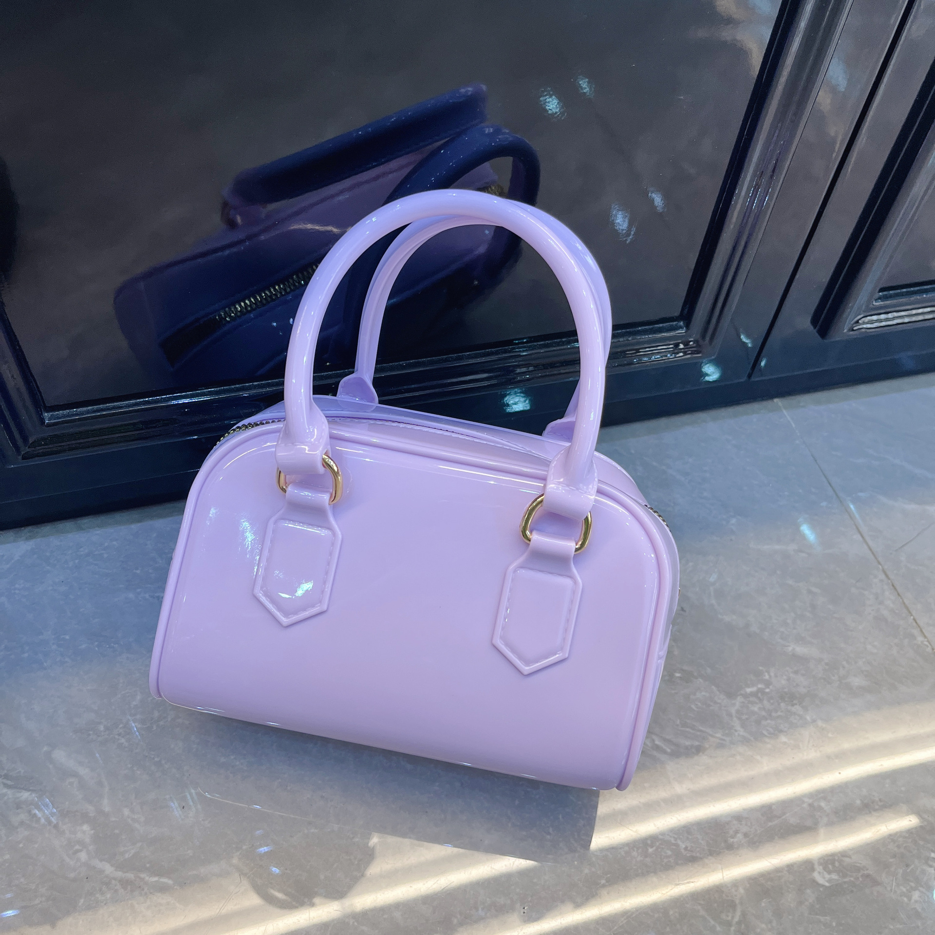 2025 New fashion jelly bag, pillow bag, Boston bag, simple, fashionable and trendy single-shoulder, crossbody and hand-held women's bag Specification drawing