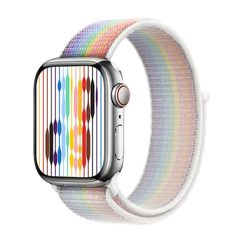 New snap-on Velcro nylon loop double loop watch strap suitable for Apple iwatch7 Item Picture