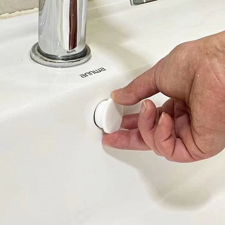 White plug washbasin leakage plug, universal round sealed cover plug, washbasin, kitchen washbasin press Specification drawing