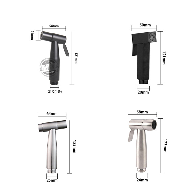 Factory direct supply of 304 stainless steel black spray gun, high-pressure toilet spray gun, nozzle, flushing faucet Application Scenario