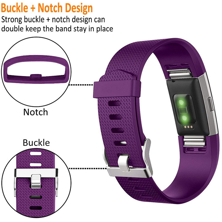 fitbit charge 2 smart bracelet wristband official same style checkered silicone replacement strap accessory details Picture