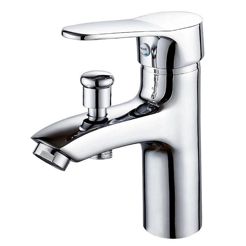 Copper pull-out faucet, washbasin, under-sink, bathroom cabinet, washbasin, sink, cold and hot basin, washbasin, faucet, household Item Picture