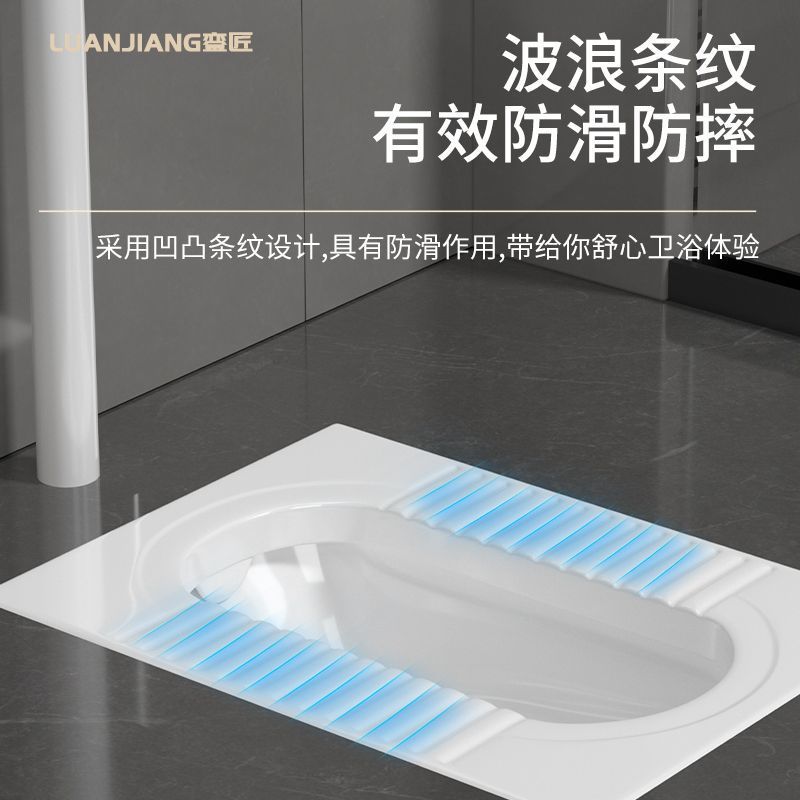 Brand squat toilet, water tank, bathroom, rear squat toilet, toilet bowl, toilet bowl, squat toilet, large, extra-large, household details Picture