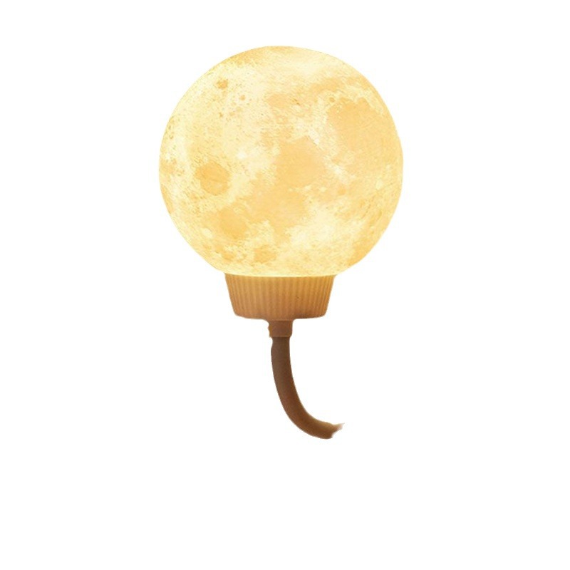 The popular moon-shaped bedside lamp is a smart voice-controlled night light with LED soft light sensor for home bedroom sleep Item Picture