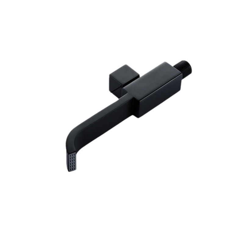 4-point single-cooling black balcony mop sink, copper faucet, bathroom wall-mounted extended mop sink faucet, Nordic style Item Picture