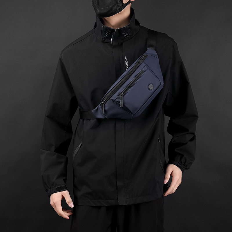 WEPOWER's new men's chest bag, daily sports outdoor crossbody bag, versatile single-shoulder small crossbody bag, casual waist bag details Picture