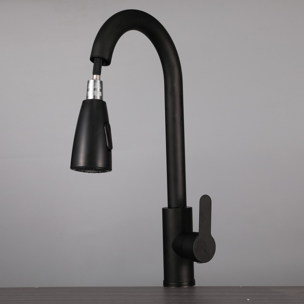 Stainless steel kitchen pull-out hot and cold water faucet, telescopic rotating sink, sink, and splash-proof faucet Specification drawing