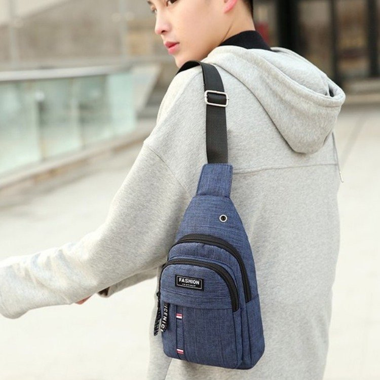 Trendy men's chest bag, fashionable large-capacity waterproof crossbody bag, outdoor sports, cycling, high-end women's chest bag Specification drawing