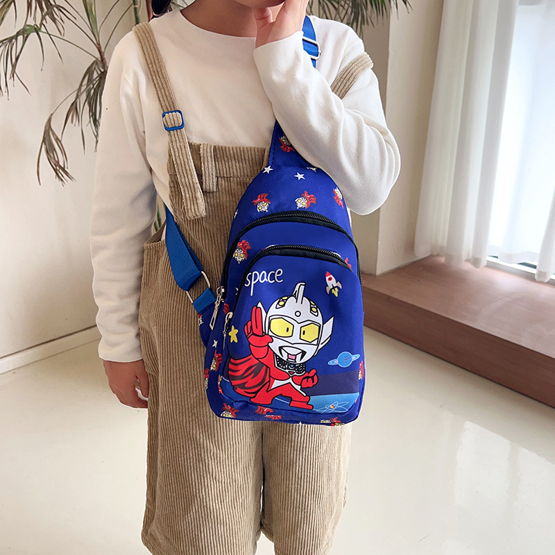 New children's chest bags with trendy and cool prints, single-shoulder bags, perfect for boys' casual outings, and wholesale crossbody bags Specification drawing