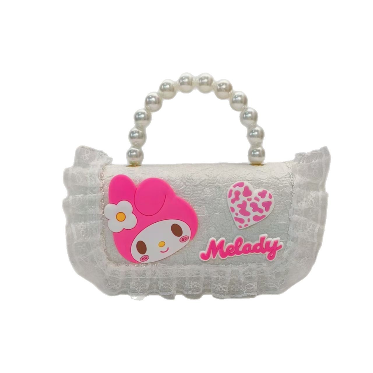 Pearl handbag, Melody Princess bag, crossbody accessory chain bag, small square bag, children's and little girls' lucky money bag Item Picture