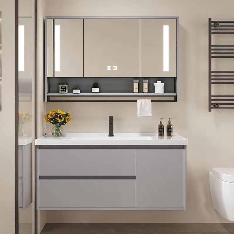 Bathroom cabinet, ceramic integrated basin, washbasin, countertop integrated washbasin, washbasin cabinet combination ceramic integrated basin details Picture