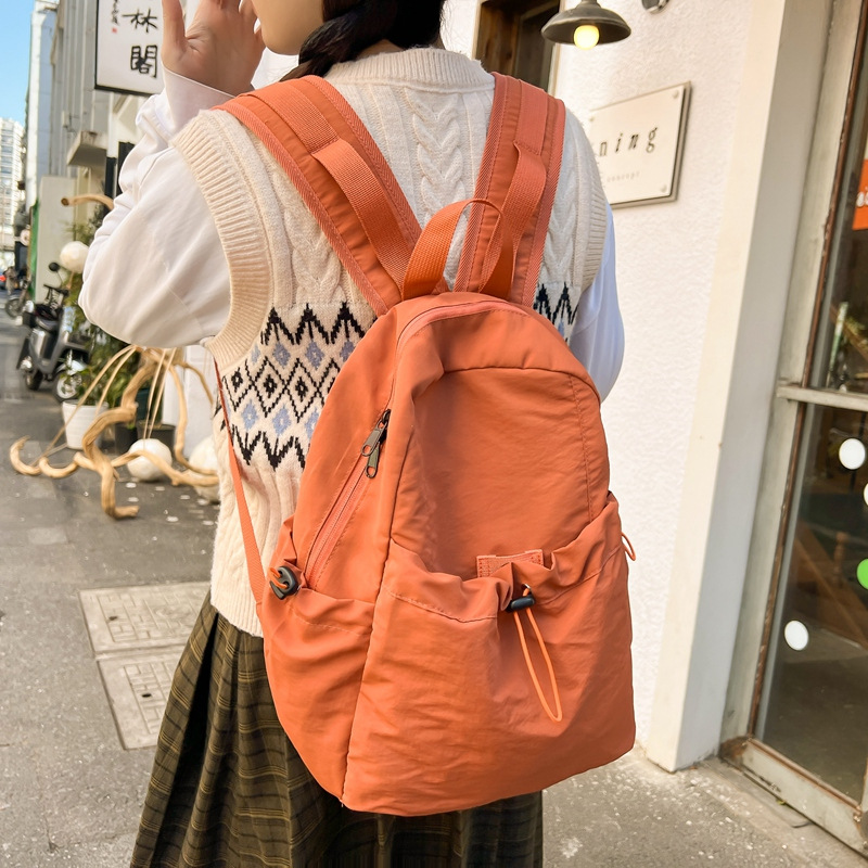 2025 Korean version New large-capacity nylon fabric backpack, lightweight and casual commuting backpack, Haraju-style student schoolbag Specification drawing