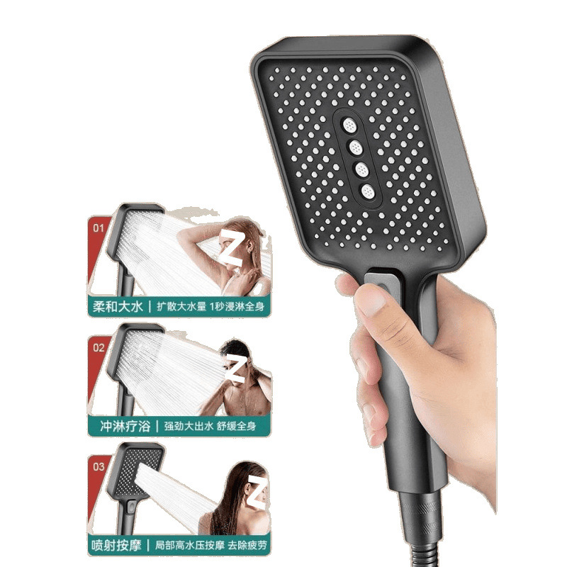 Square non-pressurized hole large panel showerhead, shower head, large hole shower head for rain, free shipping for home use Item Picture