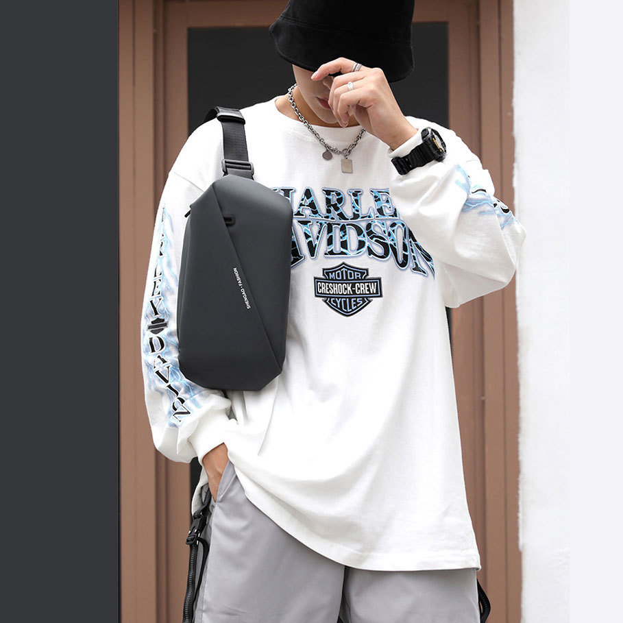 New cross-border men's waist bag, outdoor sports mobile phone bag, multi-functional large-capacity chest bag, casual single-shoulder crossbody bag full figure