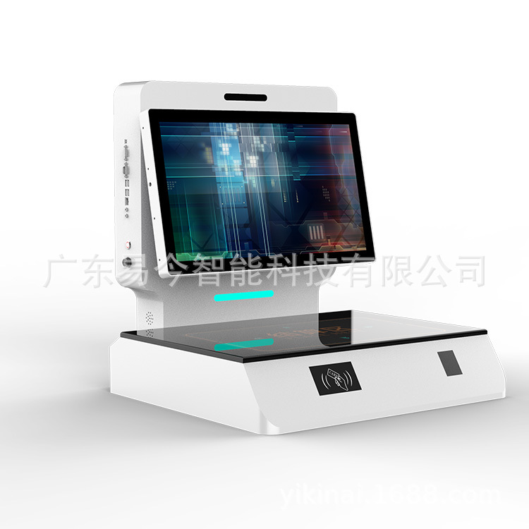 The smart cafeteria offers intelligent settlement counters, all-in-one machines, self-service counters, ordering counters, and weighing machines Specification drawing