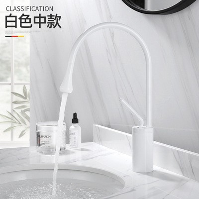 European-style water drop faucet, bathroom rotating countertop basin faucet, bathroom balcony cold and hot basin faucet details Picture