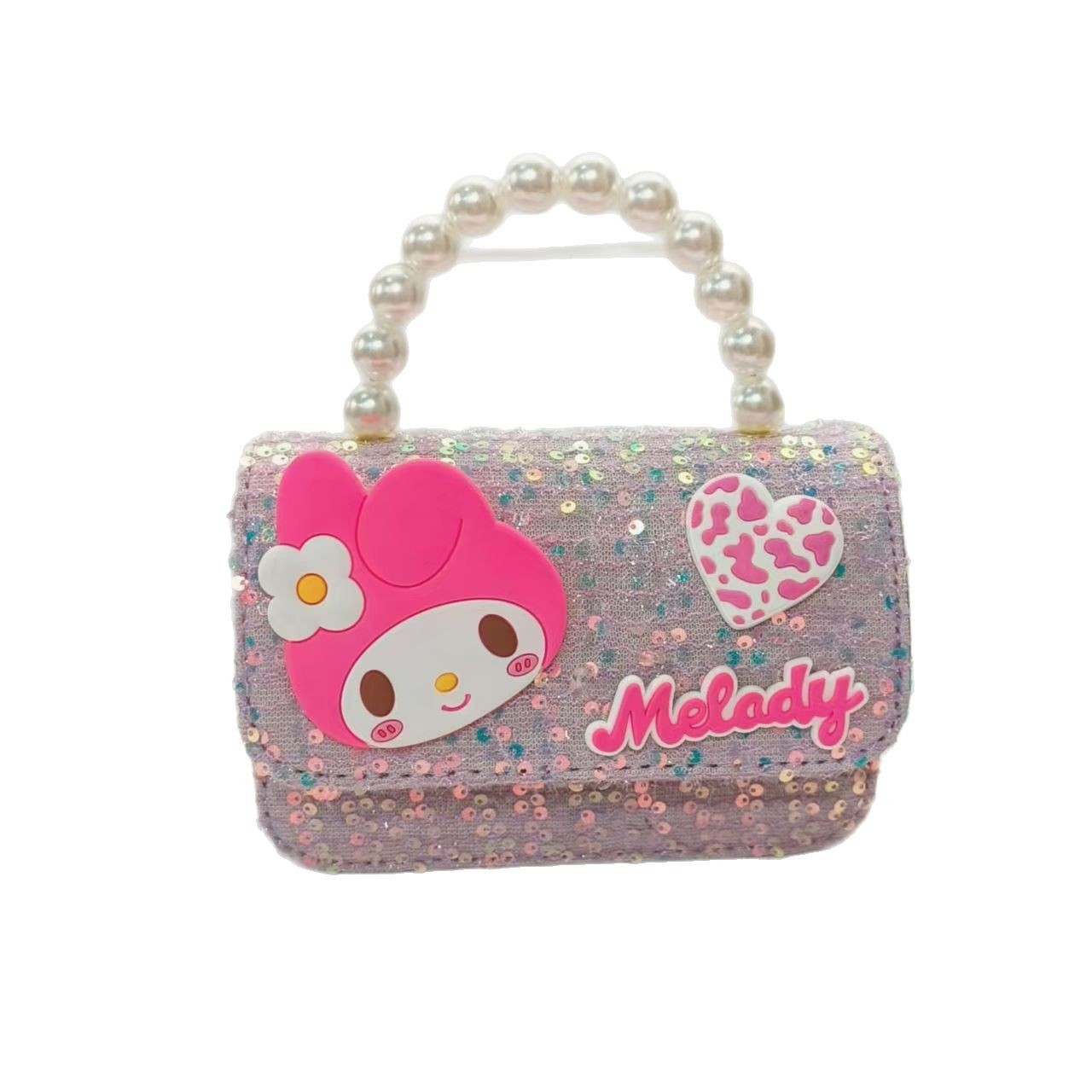 Pearl handbag, crossbody bag, loose change accessory bag, cat Merlot small square bag, chain children's bag, girls' lucky money bag Item Picture
