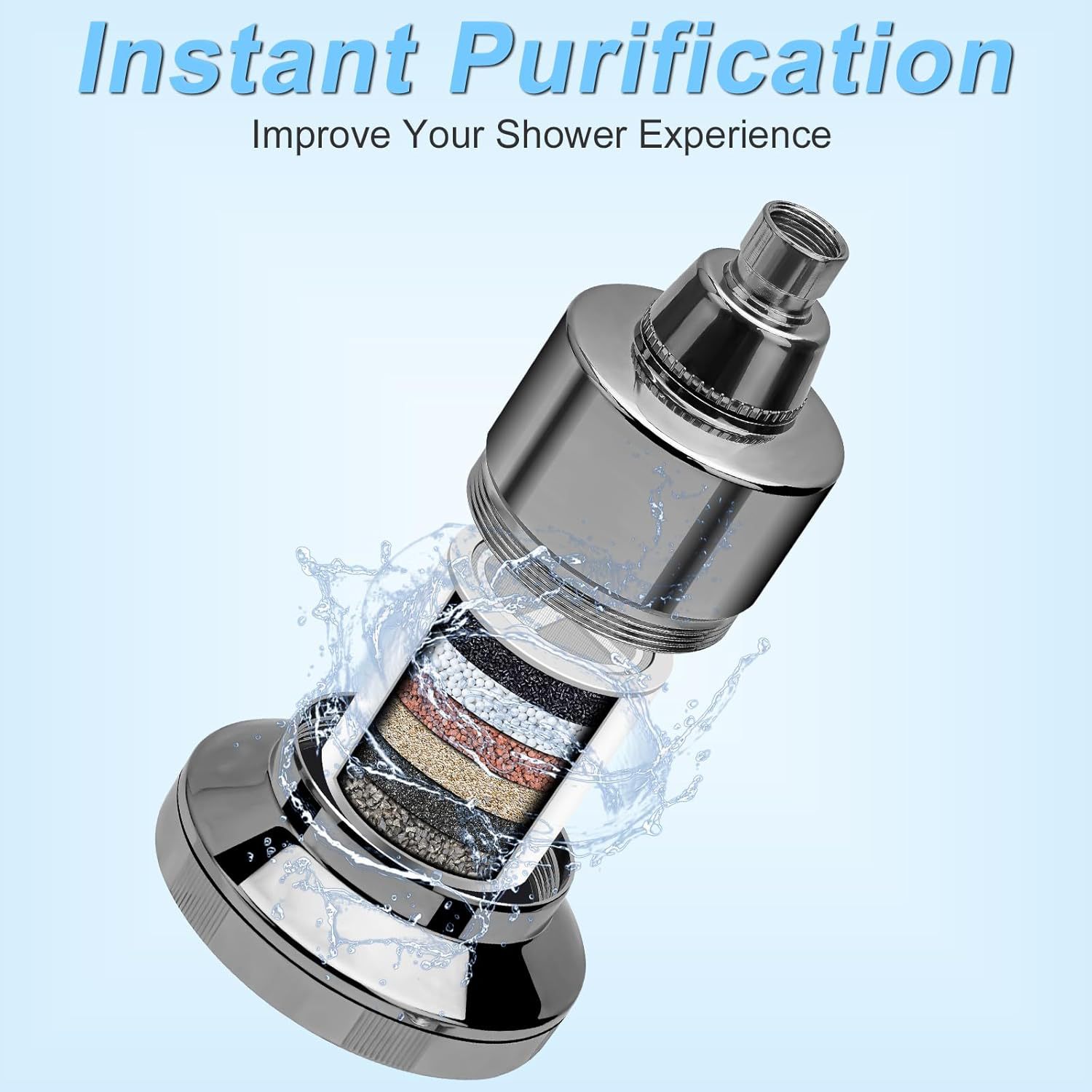New Amazon cross-border export shower filter round American-style top shower head set Application Scenario