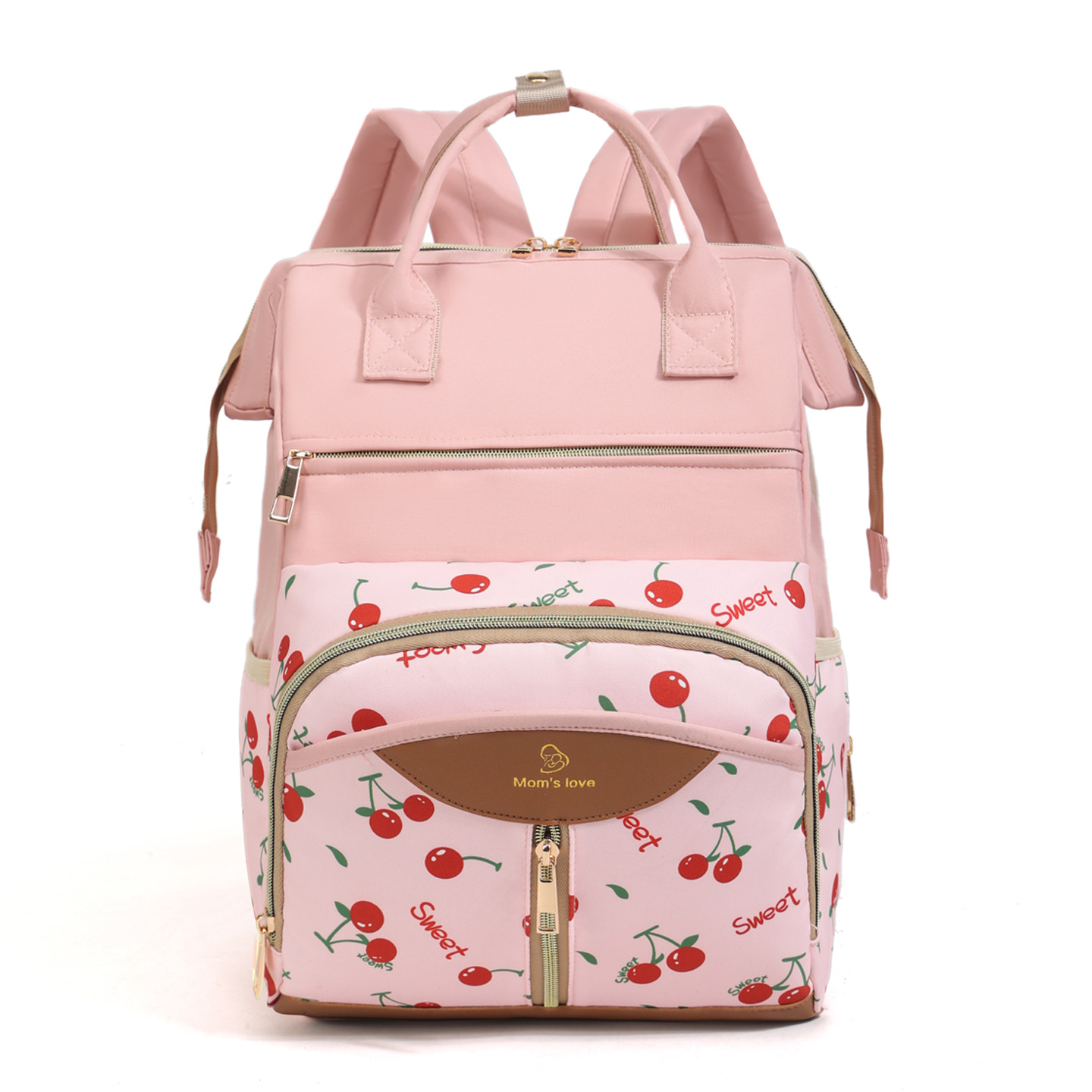 Mother and baby bag, maternity bag, large-capacity convenient mommy bag, new style, with an opening at the back to hold a baby bottle, multi-compartment maternity bag Application Scenario