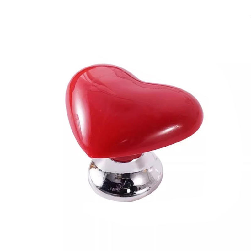Creative heart-shaped toilet press, colorful heart-shaped flush button, long nails use toilet press Item Picture