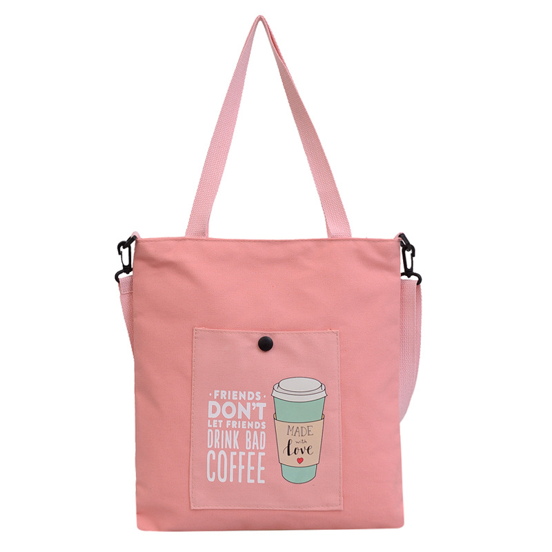 The new Korean Haraju-style single-shoulder bag is a bestseller. It features a unique printed fashion handbag and a simple and casual canvas tutorial bag Item Picture
