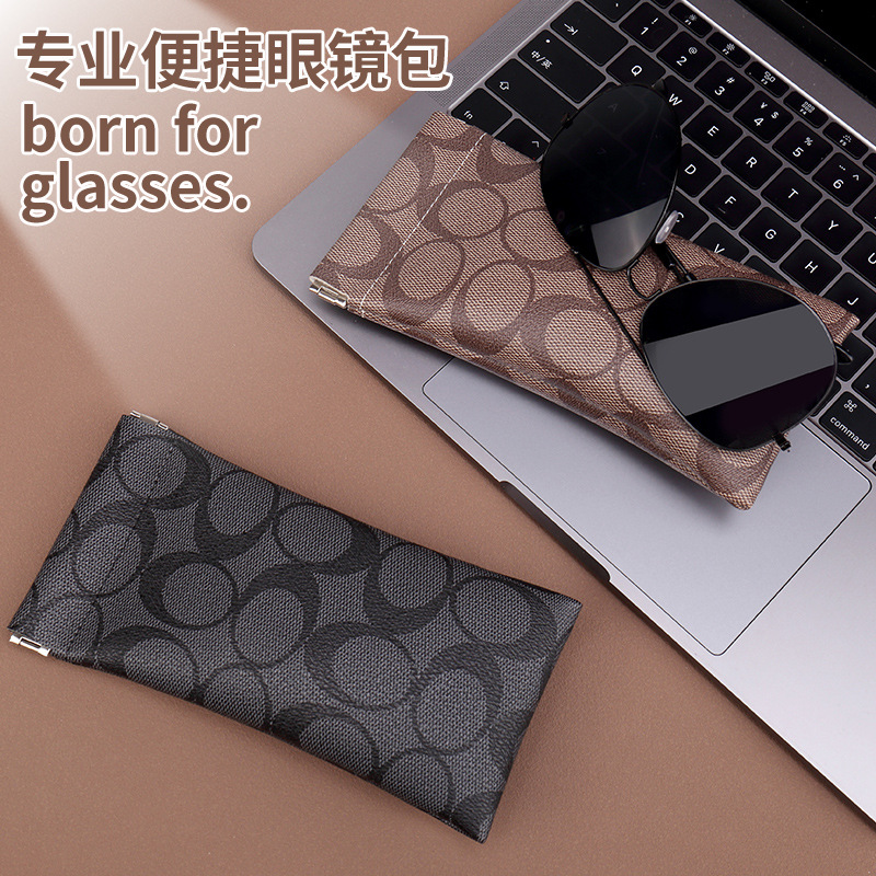 New eyeglass bag, sunglasses, myopia glasses storage box, portable spring clip, automatic closing for men's and women's glasses Specification drawing