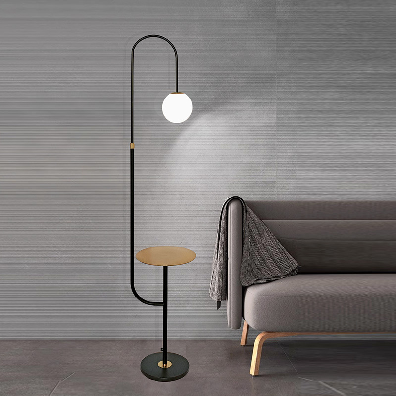 Floor lamp, Nordic living room sofa coffee table, creative home minimalist designer, light luxury bedroom bedside standing lamp details Picture