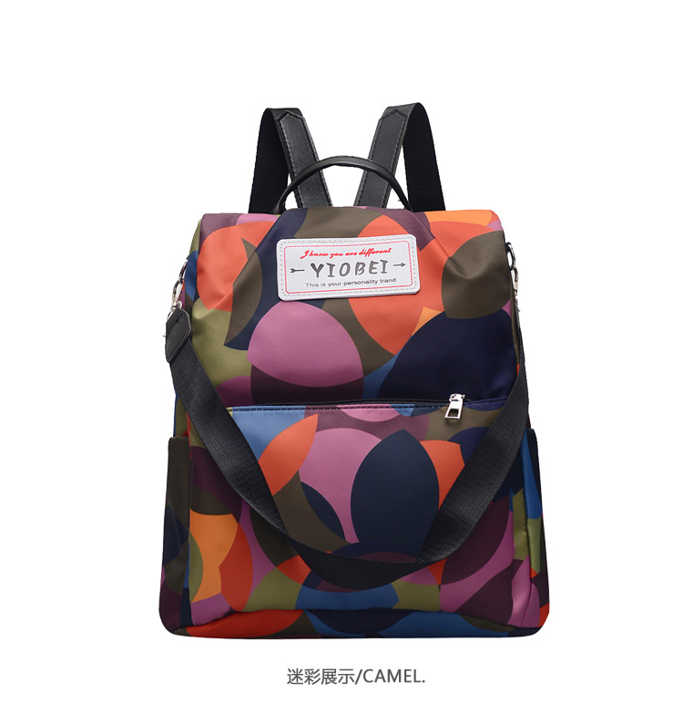 Anti-theft backpack for women 2021 Korean-style bag mixed and matched fashion college style Oxford fabric casual broadband single-shoulder bag full figure