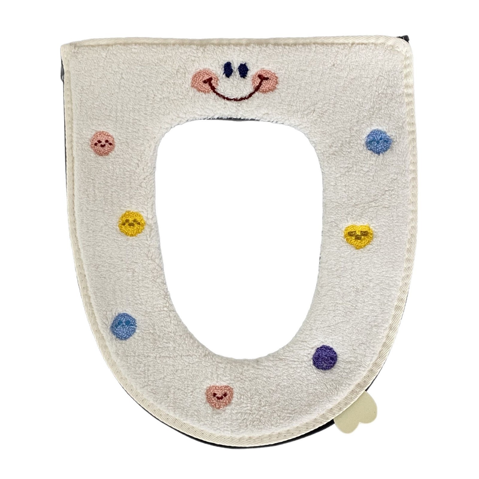 Smiling Face Toilet Seat Cushion 2025 New Style Home all-season comfortable cotton fleece thickened anti-freezing plush toilet seat cover Item Picture