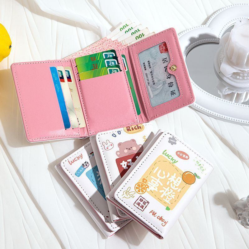 Ins-style cartoon 30% off wallet 2024 New high appearance level couple coin purse, ID card case, short wallet case Specification drawing