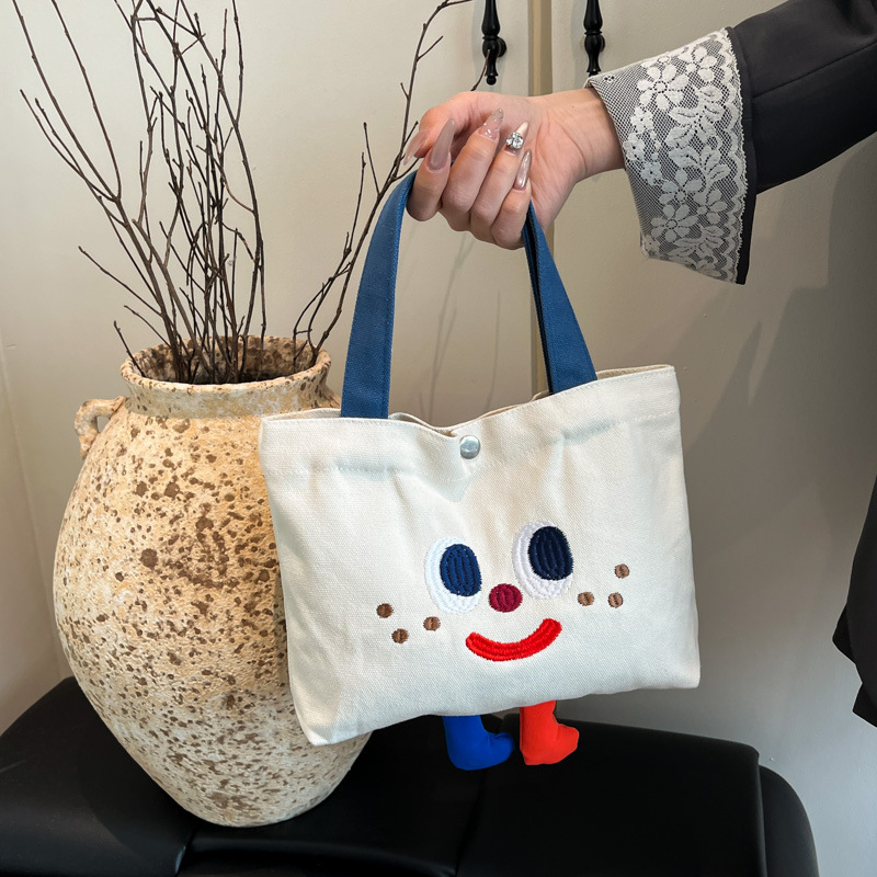 ins mini canvas bag, cute peach tote bag, Korean girl snack bento small bag canvas bag wholesale Specification drawing