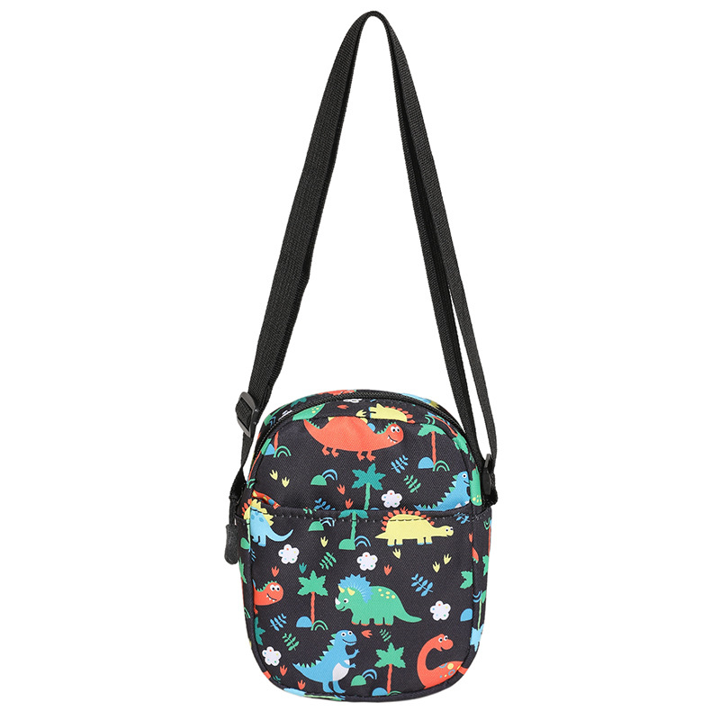 New children's dinosaur crossbody phone bag, casual outing print single-shoulder crossbody bag, cartoon and cute children's bag Item Picture