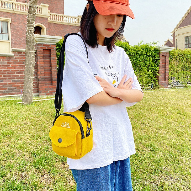 New product from the manufacturer: 2020 Spring New style Korean ins canvas women's bag, Korean style trendy and individualistic single-shoulder crossbody small square bag Application Scenario