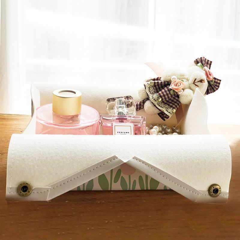 New InS-style tulip Nordic minimalist tissue box for dining, office and living room, high-end and elegant tissue box for women Application Scenario