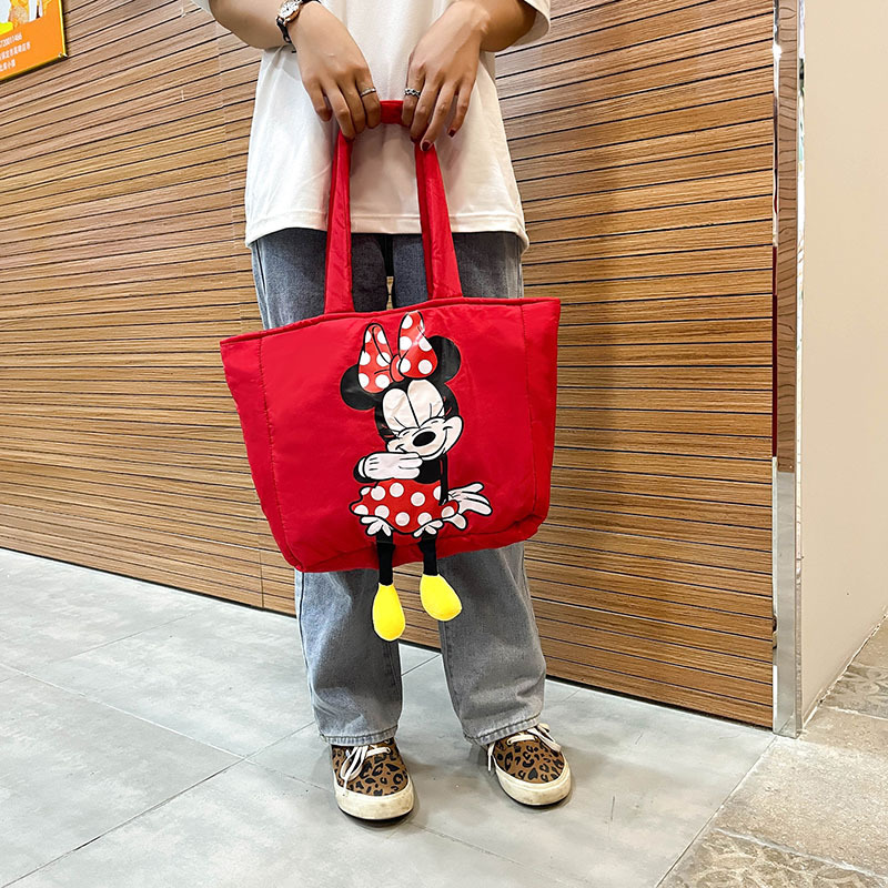 2021 New canvas bag for women, ins cartoon Mickey Mouse, single-shoulder student hand-held shopping bag, large capacity tote bag Specification drawing