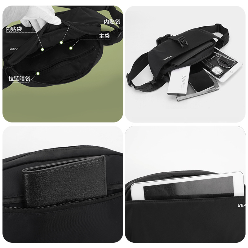 WEPOWER's new cross-border street commuting crossbody bag, travel and travel single-shoulder crossbody bag, trendy and personalized chest bag Application Scenario