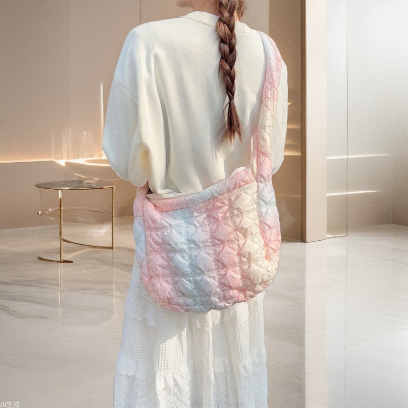 311181 South Korea 2023 New Cloud Bubble Pleated single-shoulder crossbody Underarm Tote Commuter handbag full figure