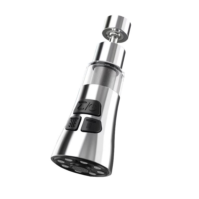 Kitchen faucet extender, universal rotatable, household filtration and water purification three-position scratch-off splash-proof head faucet connector Item Picture